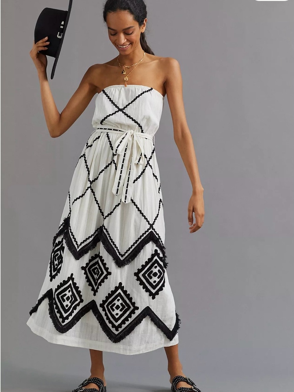 Anthropologie Verb by Pallavi Singhee Strapless Midi Dress NWT Size 14